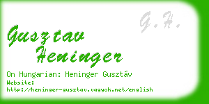 gusztav heninger business card